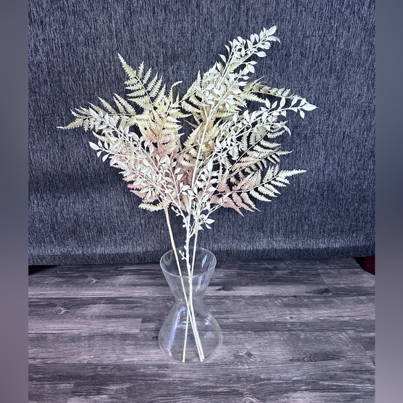 Better Homes And Gardens Cream Faux Ferns in Glass Vase - Picture 1 of 9